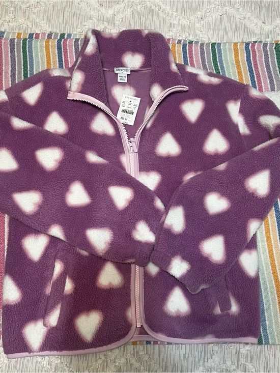 Crewcuts Other - Crewcuts NWT Purple Heart Fleece Zip Jacket Size XL